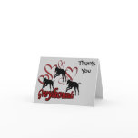 Greyhounds Hearts Dog Photo Thank You Note Card