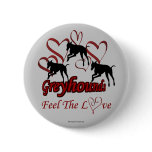 Greyhounds Hearts Love Dog Lover Button Pin