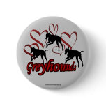 Greyhounds Hearts Silhouette Dog Lover Button