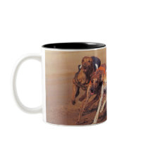 Greyhounds racing on track