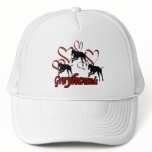 Greyhounds Silhouette Red Hearts Dog Lover Hat