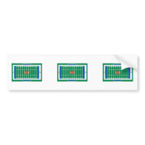 grid iron football field graphic bumper stickers