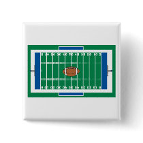 grid iron football field graphic pinback button