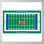 grid iron football field graphic posters