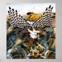 Griffin in Waterall Print