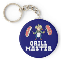 Grill Master Cowboy Keychain