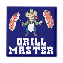 Grill Master Cowboy Magnet