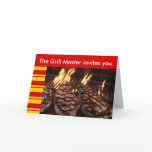 Grill Master Tiki Barbeque Party invitation cards
