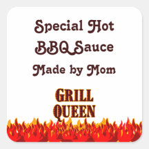 Grill Queen Custom Canning Labels Square Sticker