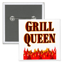 Grill Queen Funny BBQ Saying Button