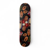 Grilled salmon steaks skateboard decks
