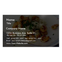Grilled Shrimp With Lemon Chive Rosotto Business Card Template