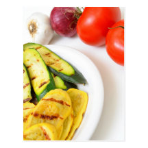 Grilled Squash And Mushrooms Postcard