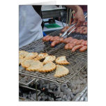 Grilling Sausages Empanadas Barbecue Charcoal cards