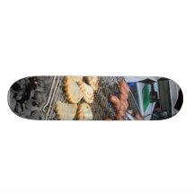 Grilling Sausages Empanadas Barbecue Charcoal Custom Skate Board