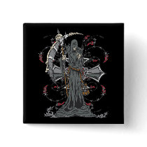 Grim Reaper Awaits Pinback Buttons