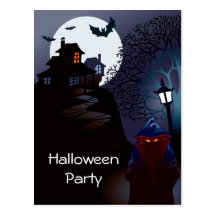 Grim Reaper Haunted Halloween Party Invitation Postcard