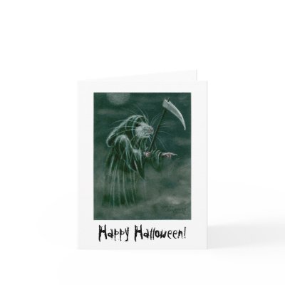 Grim Reaper Rat, Happy Halloween! Card