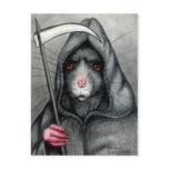 Grim Reaper Rat Postcard