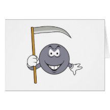 Grim Reaper Smiley Face Greeting Cards