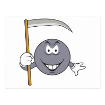 Grim Reaper Smiley Face Post Card