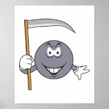 Grim Reaper Smiley Face Poster