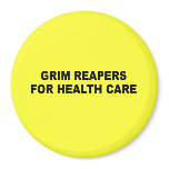 Grim reapers for healthcare fridge magnet