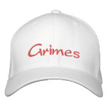 Grimes White Cap embroidered hats