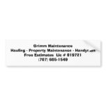 Grimm MaintenanceHauling - Property Maintenance... bumper stickers