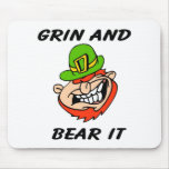 Grin and bear it St. Patrick's Day Leprachaun gift mousepads