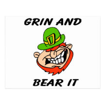 Grin and bear it St. Patrick's Day Leprachaun gift Post Cards
