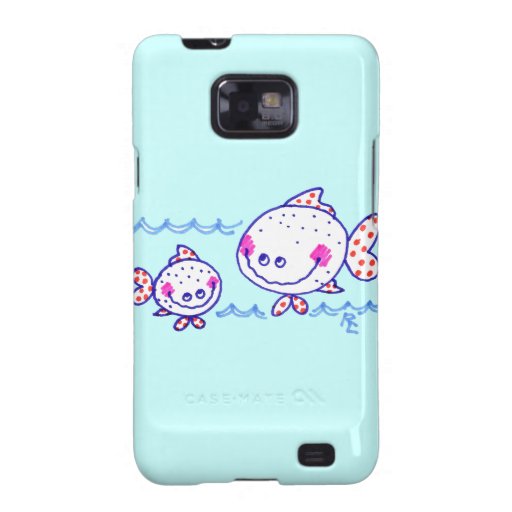 Grinning, happy fish Light Aqua Background Samsung Galaxy S Cover
