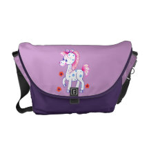 Grinning Happy Pony Purple Commuter Bags