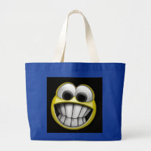 Grinning Happy Smiley Face Canvas Bag