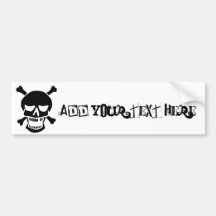 Grinning Skull & Bones Bumper Sticker