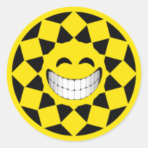 GRINNING SMILEY FACESUN STICKER