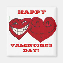 GRINNING VALENTINES DAY HEART magnet