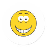 Grinning Yellow Smiley Face stickers