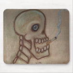 Gritty Smoking Skull Mouse Pads