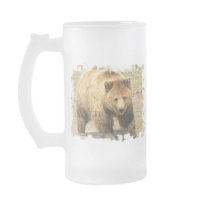 Grizzly Bear Frosted Beer Mug