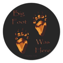 GRIZZLY BEAR TRACKS ROUND STICKERS