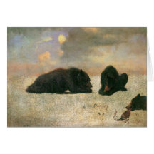 Grizzly Bears by Albert Bierstadt, Vintage Animals Greeting Cards