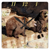 Grizzly Bears Wall Clocks