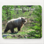 Grizzly in the Forest; Customisable mousepads