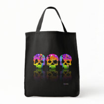 Grocery Bag - Trick or Treat Bag - POP ART SKULLS