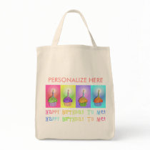 Grocery Totes - Birthday Cupcakes Canvas Bag