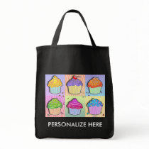 Grocery Totes - Pop Art Cupcakes Tote Bag
