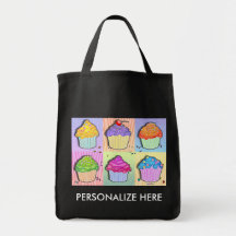Grocery Totes - Pop Art Cupcakes Tote Bag