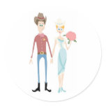 Groom as Sheriff Takes His Country Bride stickers