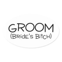 Groom brides Bitch Oval Stickers